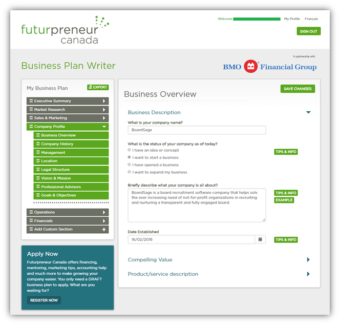 business plan writer futurpreneur